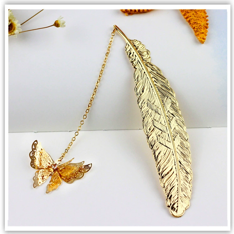 Крылья цикады металлические перья Закладка Классический китайский стиль Творческий подарок бабочки пользовательские надписи Подарочная коробка Античный стиль