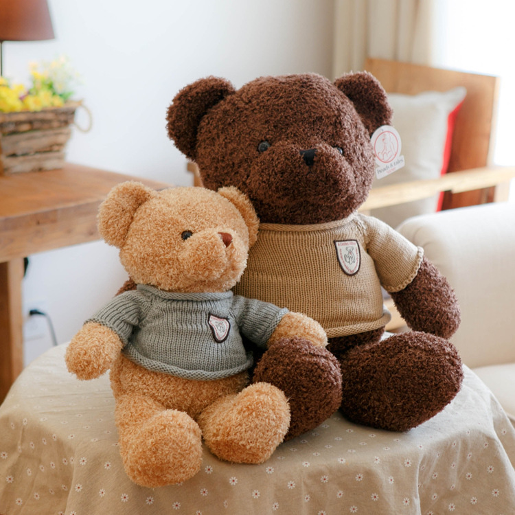 Wholesale sweater teddy bear doll hug bear wedding grab machine rag doll plush toy birthday activity gift for women Wholesale sweater teddy bear doll hug bear wedding grab machine rag doll plush toy birthday activity gift for women