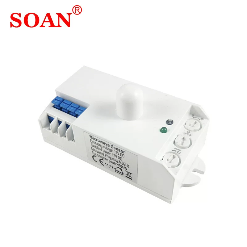 Soan Soan 5.8G микроволновой сенсор сенсор человека LED подсветка микроволновой сенсор