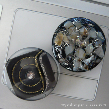 树脂宝石扣 贝壳碎片银粉扣子纽扣 皮草钮扣 水貂皮大衣扣子