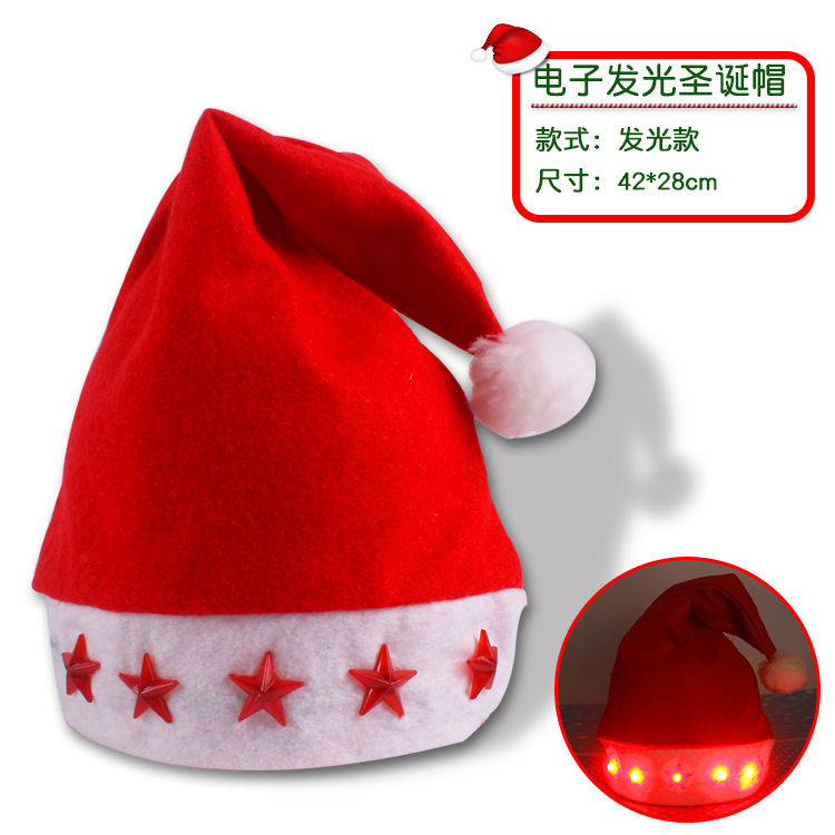 Sombrero de Navidad alta calidad, terciopelo dorado, adultos/niños