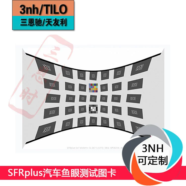SFRplus Автомобильная тестовая картинка Тестовая карта рыбий глаз предварительное искажение тестовое изображение широкоугольная тестовая картинка может быть настроена