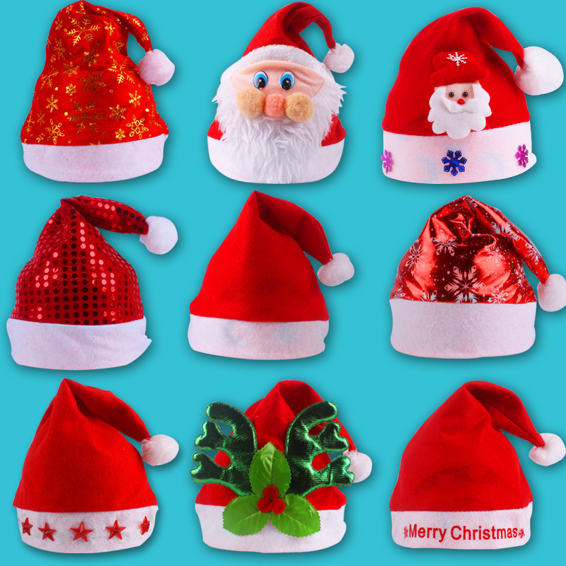 Christmas Hats Direct from the Manufacturer, Cartoon Christmas Decorations for Adults and Children, Wholesale Non-Woven Fabric and Velvet Christmas Hats Christmas Hats Direct from the Manufacturer, Cartoon Christmas Decorations for Adults and Children, Wholesale Non-Woven Fabric and Velvet Christmas Hats