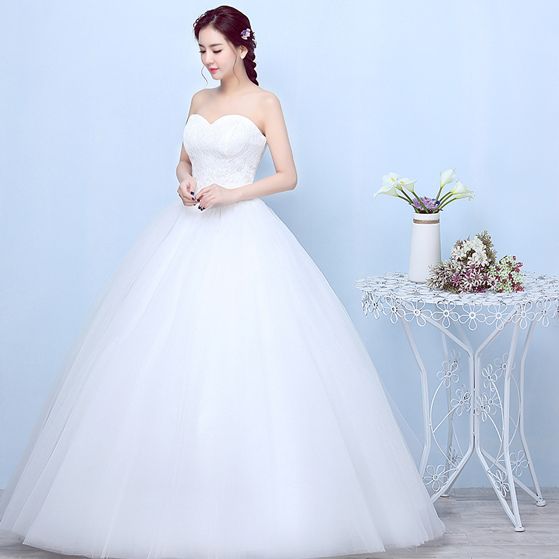 2025 New For Brides, Strapless, Floor-Length, Korean Style, Simple, Studio Slim Fit, Plus Size, Slimming, Knot Winter_ecoleips.com