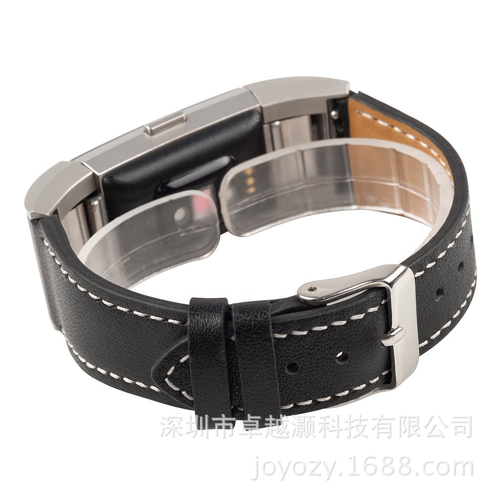 Fitbit charge2 inteligente reloj de ritmo cardíaco línea de coche correa de cuero correa de muñeca solo anillo correa de cuero Venta caliente