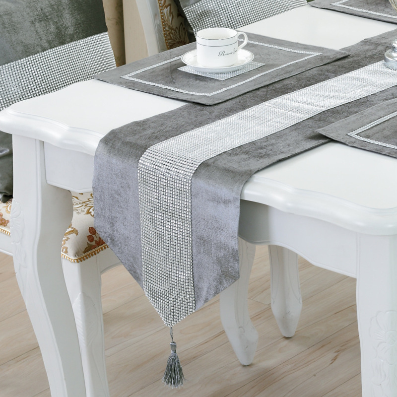 Cross-border table runner coffee table cloth table cloth stylish simple modern table Mat Diamond tablecloth