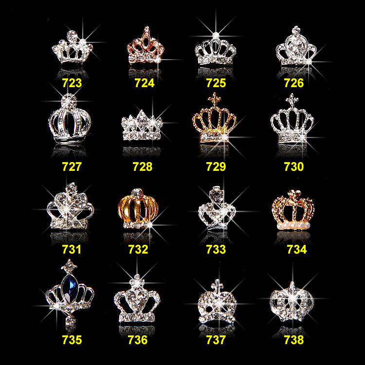 Factory Direct Sales Nail Art Jewelry New Alloy Inlaid Nail Diamond Jewelry Nail Art Diamond Crown Handmade DIY