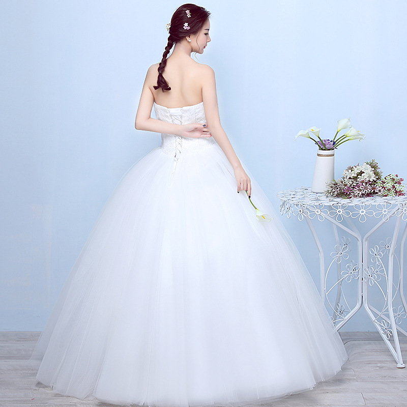 2025 New For Brides, Strapless, Floor-Length, Korean Style, Simple, Studio Slim Fit, Plus Size, Slimming, Knot Winter_ecoleips.com