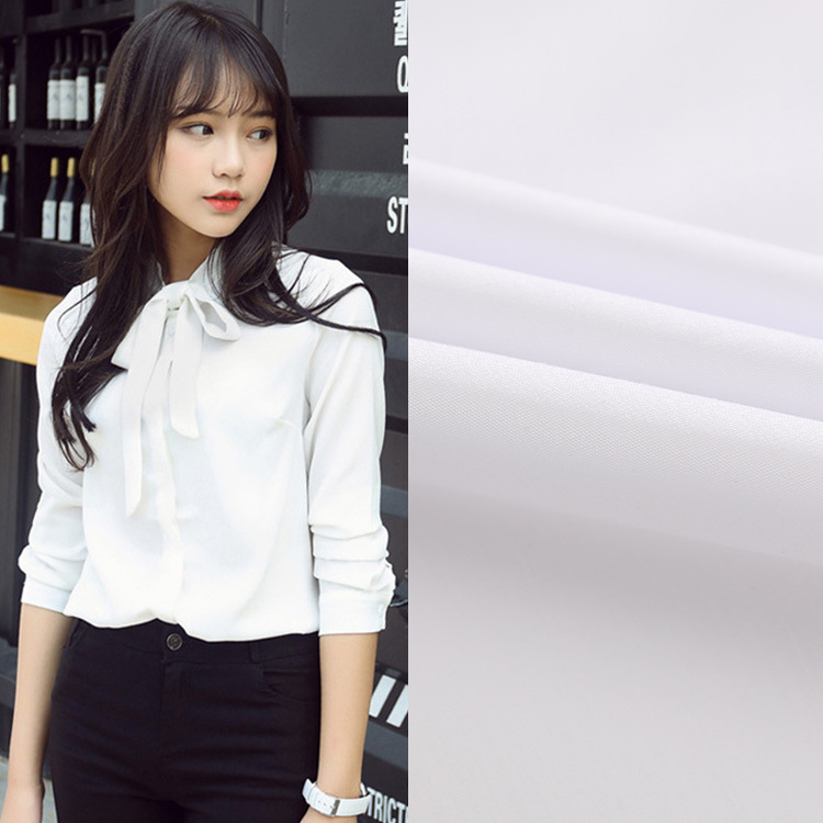 厂家批发 新款漂白混纺面料 衬衫工作服装园服用布涤棉府绸布料可