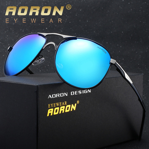 Cross-border new Aolong manufacturer men's polarized sunglasses color film polarized mirror sunglasses driving mirror 8722