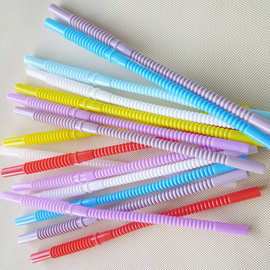 厂家直售彩色塑料波纹吸管可弯曲pe吸管餐饮甜品儿童吸管批发