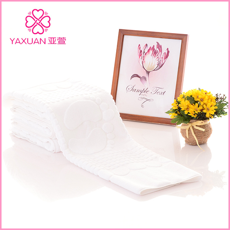 Hotel Floor Mat, Soft Bathroom Non-Slip Mat, 50*80 Small Foot-Shaped Mat, Commercial Use, Water-Absorbent, Quick-Drying, Household Use