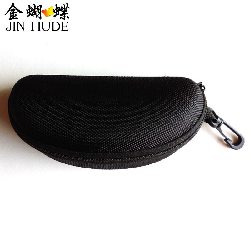 Glasses Case, Sunglasses, Universal Sunglasses, Oversized Sports Glasses Case, Black Anti-Pressure Hook Zipper Case, Factory Direct Sale