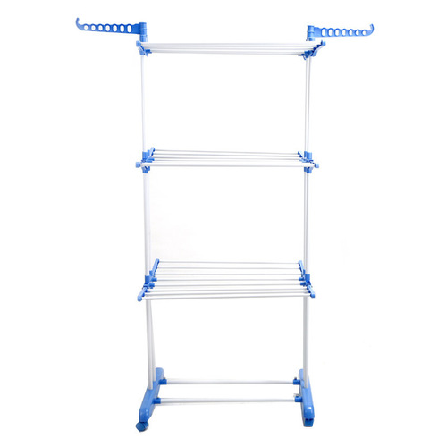 New floor-standing clothes rack, foldable drying rack with three towel racks, multi-functional shelf, one-piece drop shipping