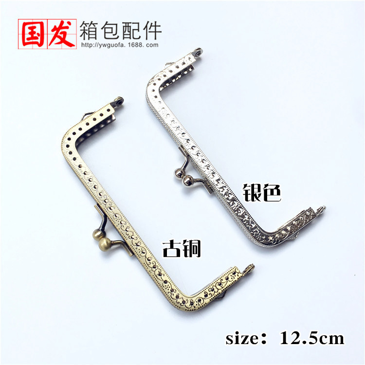 Máquina de flores cóncavas cuadradas de 12,5 CM, boca de cabeza, bronce dorado, plata, estilo clásico de bricolaje