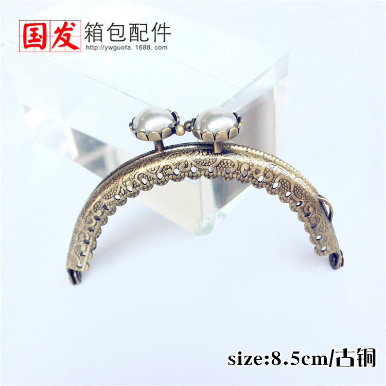 8.5cm semicircular en relieve cabeza de loto incrustado con perlas creativas flores de sol oro bronce plata