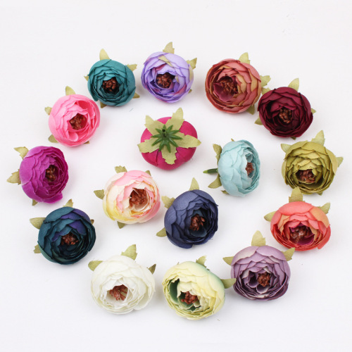 DIY handmade garland materials, simulated rose heads, European retro camellia buds, forest-style sugar box gift box accessories