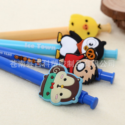 可爱卡通圆珠笔pvc创意软胶中性笔可加logo广告文创礼品笔