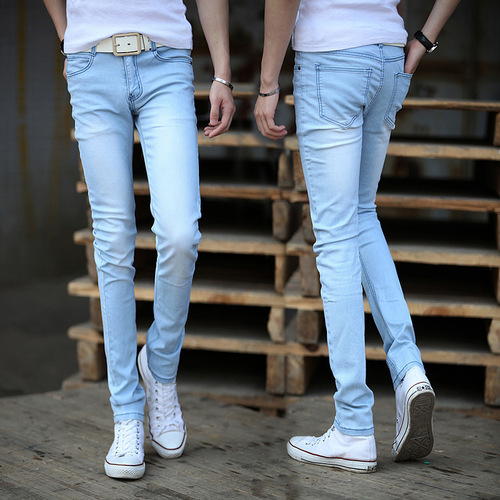 Men's Jeans, Korean Style, Slim Fit, Elastic, Small Footprint Pants, Autumn Black, Men's Pants, Trendy
