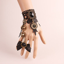 歐美時尚手飾復古手鏈帶戒指一體蕾絲鍾表機械外貿飾品系列 S321