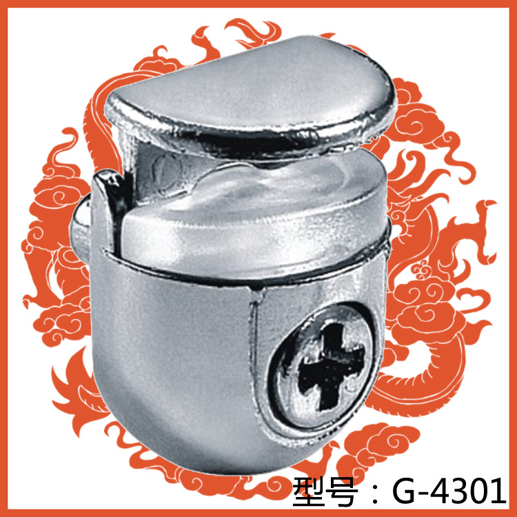 Aleación de zinc clip de vidrio de tamaño pequeño clip de vidrio clip de estante clip fijo soporte de vidrio G-4301 de soporte de estante