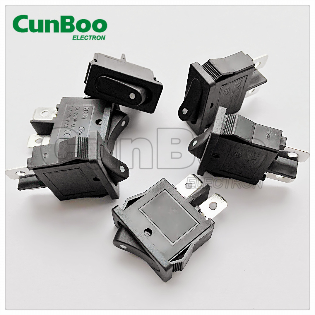 厂家批发电动车汽车翘板防尘防水二档二脚船型开关/单边复位/6A