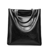 Fashionable summer leather capacious shopping bag, genuine leather