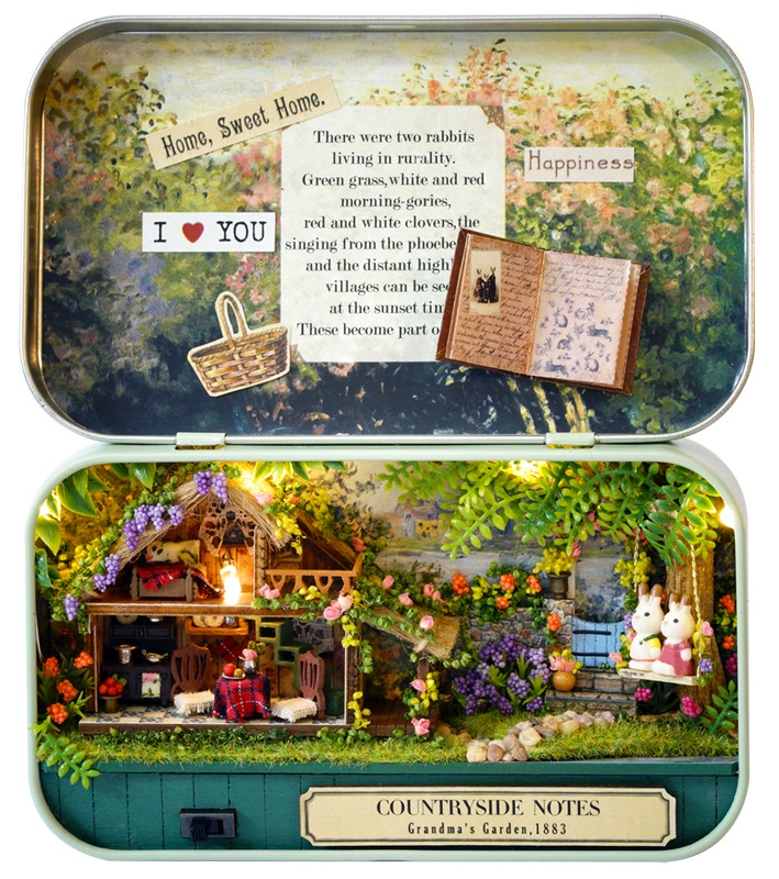 Хижина, коробка, деревянная игрушка-конструктор, домик DIY, ручная работа