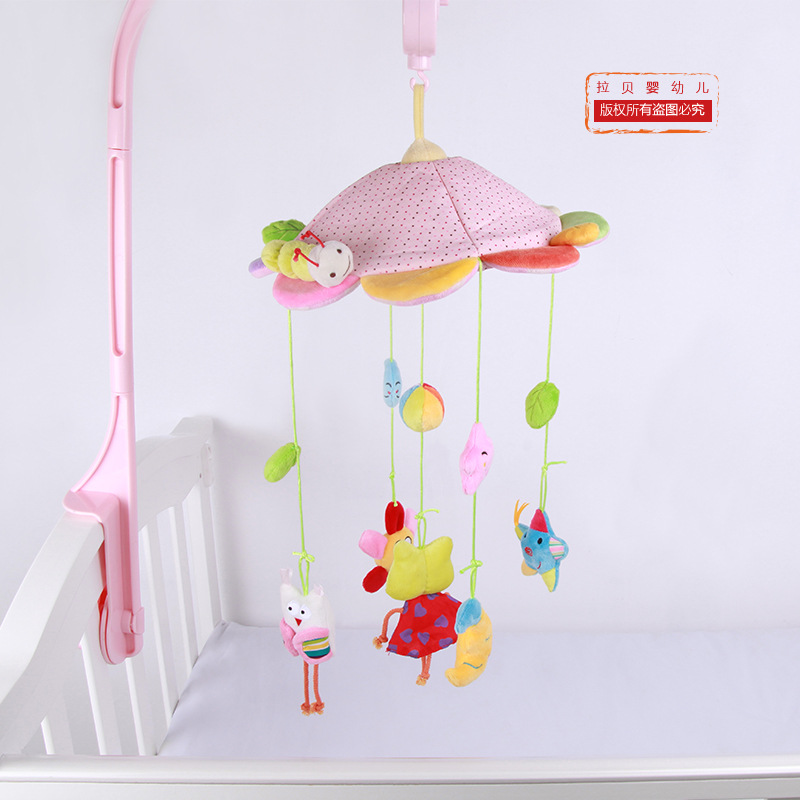 Bebé cama de la rana Campana con caja de música giratoria cama Bell bebé juguete de peluche cama colgante fuente fabricante