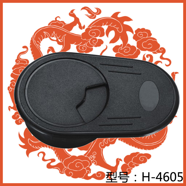 Caja de cable de escritorio de plástico ABS oval/escritorio de la computadora que Rosca/agujero de escritorio H4605