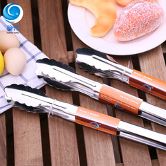 Stainless steel multi-functional food tongs barbecue charcoal tongs V-shaped food tongs thick large clips factory wholesale