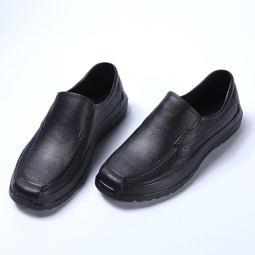 Wholesale EVA food hygiene boots, oil resistant, acid and alkali resistant, black white rain boots, short height rain boots, low-cut waterproof