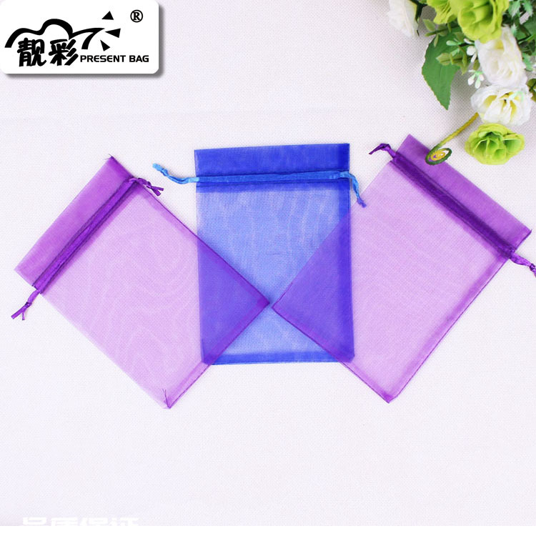 厂家供应各种素色欧根纱袋 精美礼品 首饰包装袋量多优惠11*16