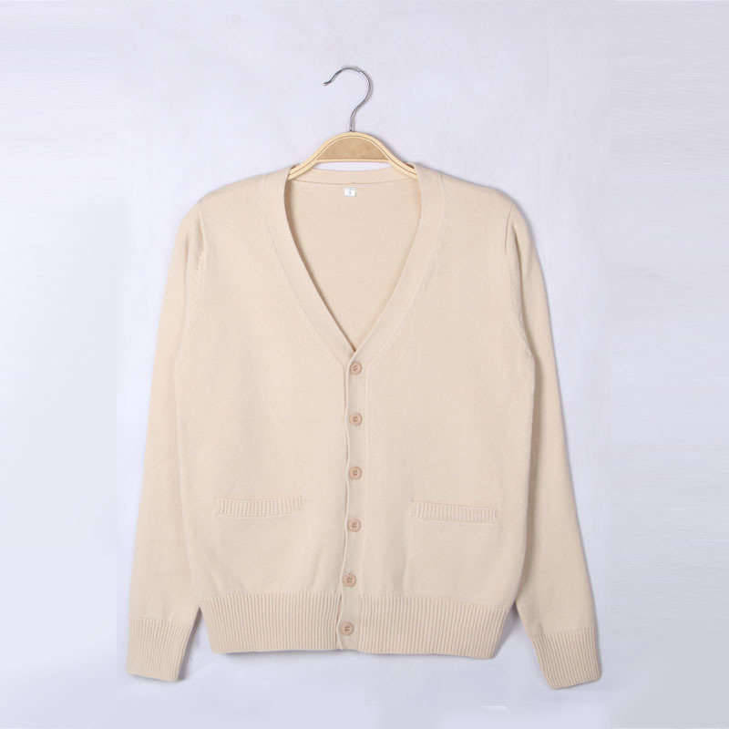 卓贝服飾編物工場卸売 日本風カレッジスタイルVネック制服セーター JK制服セーター 無地カーディガン