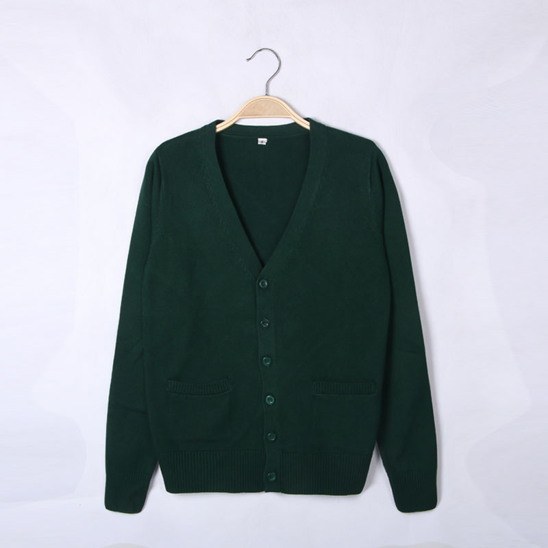 卓贝服飾編物工場卸売 日本風カレッジスタイルVネック制服セーター JK制服セーター 無地カーディガン