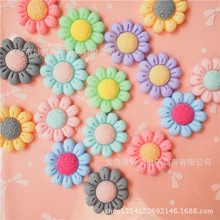 仿布艺树脂太阳花糖果色手机壳美容 韩式儿童发夹diy配件手工材料
