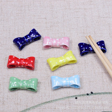 日用陶瓷餐具 时尚创意 zakka杂货 蝴蝶结筷子架 家居摆件猫筷子