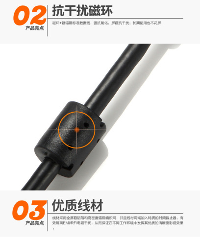 3m 3+6 laptop monitor TV video cable connection cable VGA4+5 high-definition data cable vga cable