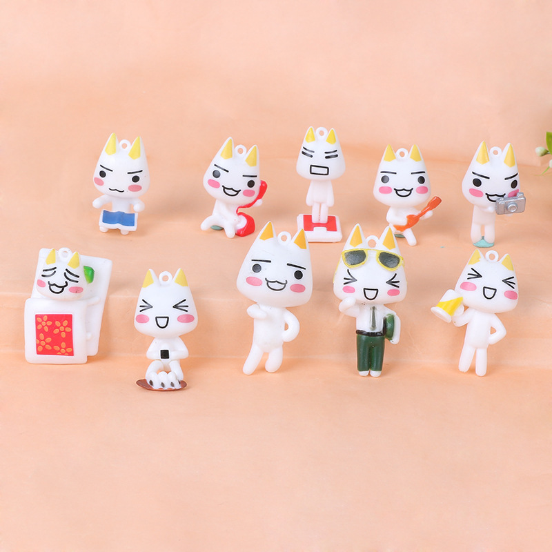 10 Cute Dolosa Cat Dolls Handmade Office Cute Creative Micro Landscape Ornaments Mobile Phone Pendant Toys