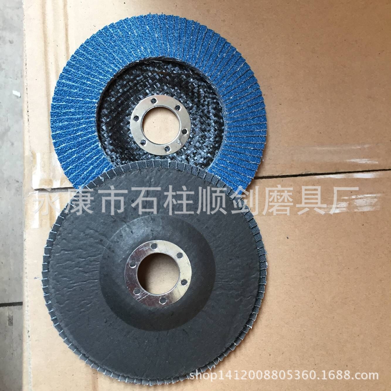 125网盖锆刚玉 煅烧蓝纱百叶片仿锆刚玉 百叶轮 打磨片5“