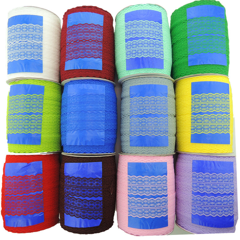 米字花边彩色无弹蕾丝边diy礼品盒鲜花包装材料蚊帐包婚纱服饰配