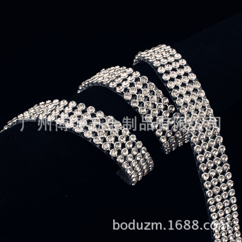 博镀厂家 铝钻网 铝网钻 铝网链 排钻 钻链条 服装鞋子钻饰