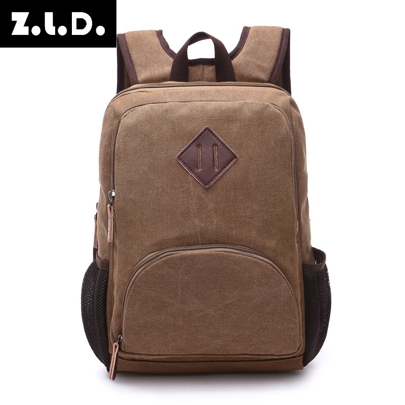 校园风帆布双肩包 韩版休闲书包旅行包男女适用双肩背包学生书包