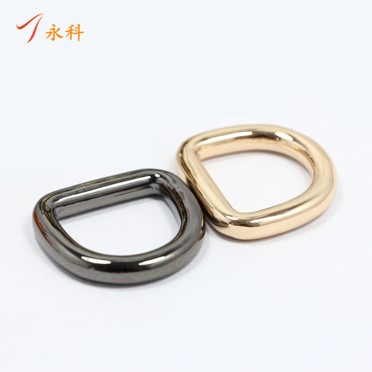 批发箱包五金diy手工编织包配件锌合金压铸d扣金属d字扣织带扣