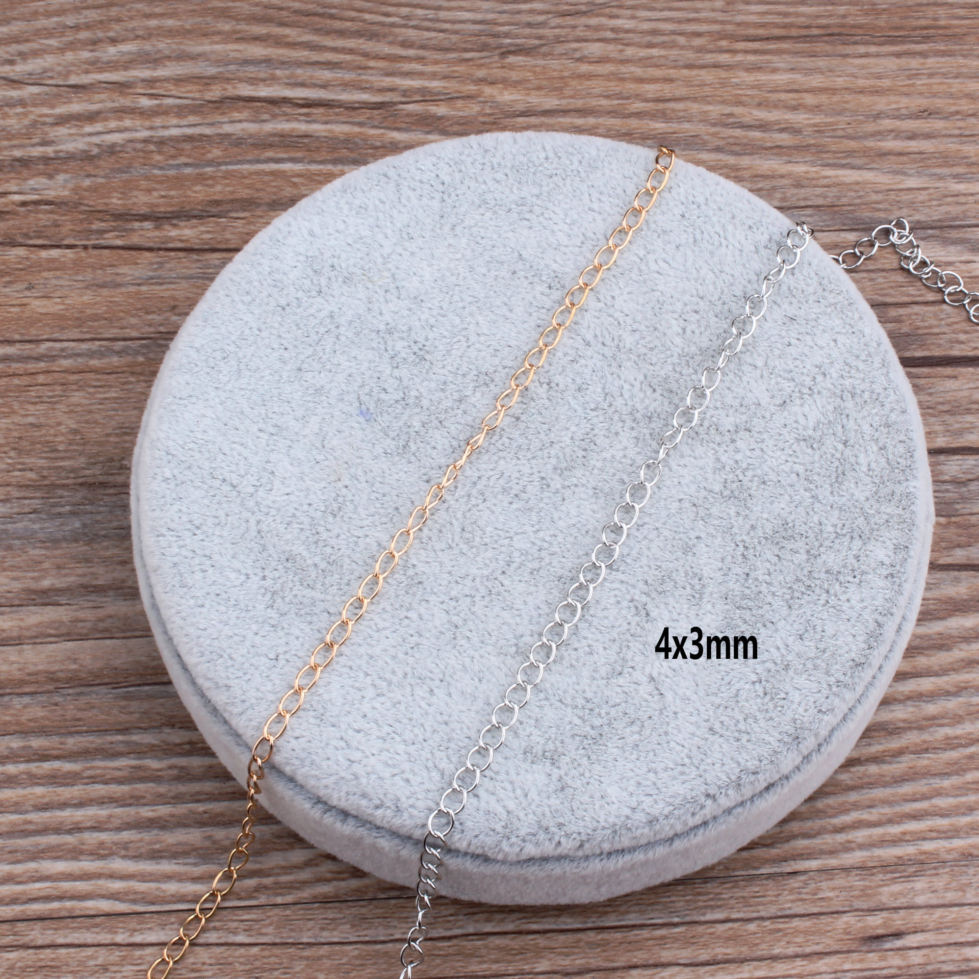 diy饰品材料 4x3mm尾链项链延长链条 调节链加长链金属铜包铁