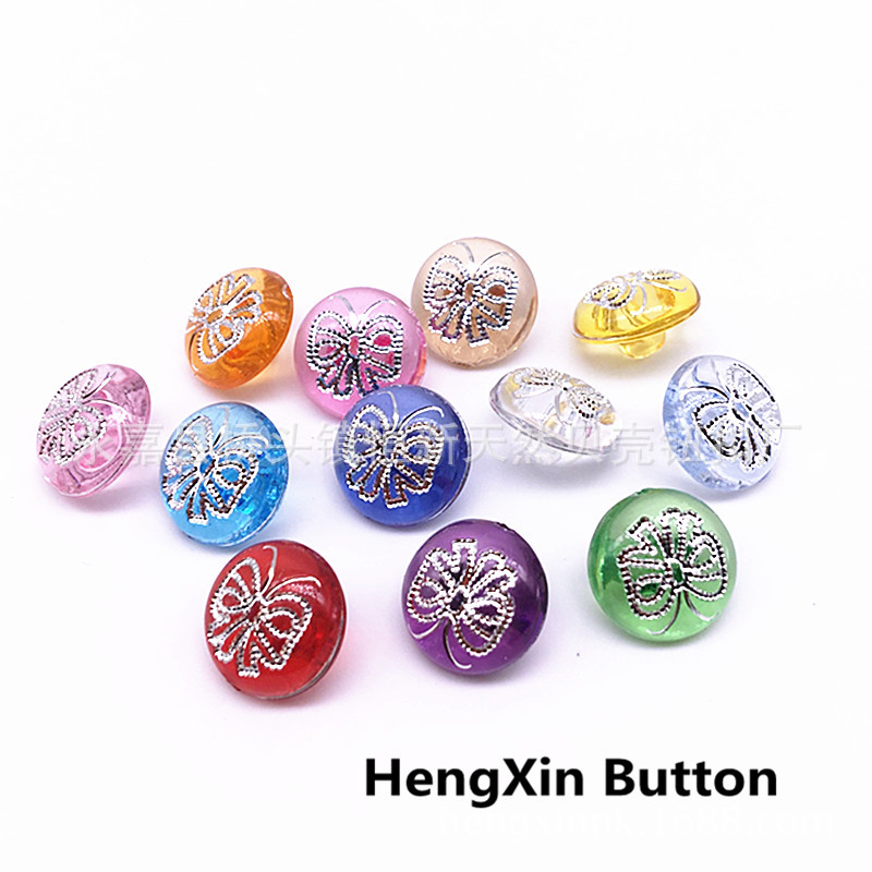 扣子批发 糖果色蝴蝶结亚克力纽扣 休闲扣 衬衫扣子 装饰钮扣