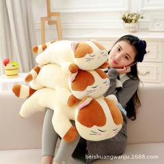 littlecucu genuine software lying cat doll down cotton snooze cat plush toy pillow gift wholesale