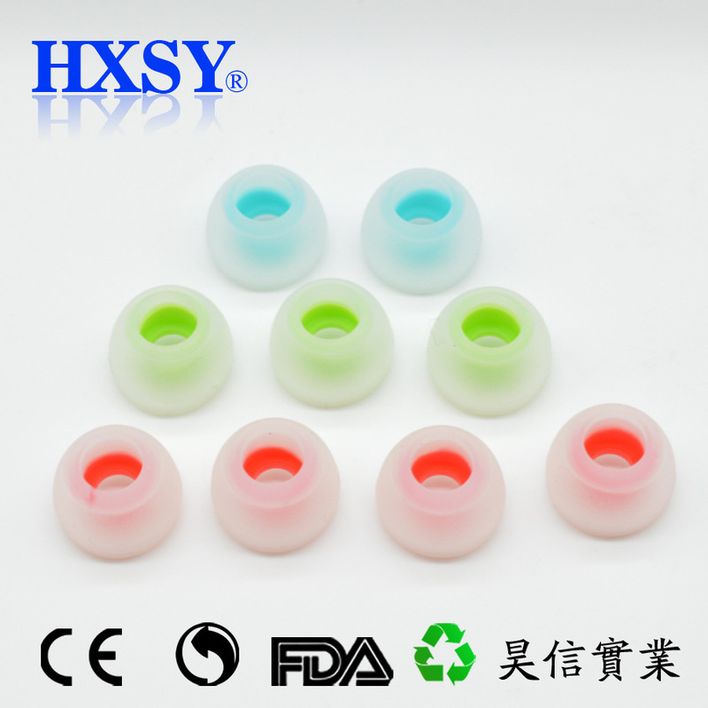 【Hot Sale】Bowl-Shaped Two-Tone Silicone Earplugs Transparent with Red, Transparent with Black and Red, Transparent with White