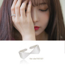 TYJ061 韩国s925纯银拉丝丝带结戒指 简约拉沙蝴蝶结素银戒子指环