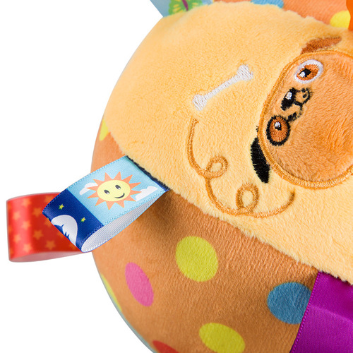 congerle label baby rattle ball baby cognitive plush soothing toy ball hand grab fabric ball